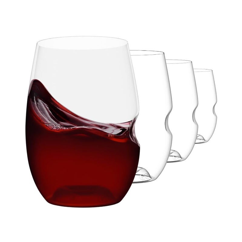 govino Unbreakable Stemless Wine Glass â€“ Set of 4, 16oz, Dishwasher Safe, BPA-free Tritan, Clear Stemless Red Wine Glasses, Shatterproof for Indoor, Outdoor, Everyday Use. Reusable, Made in the USA - Image 1